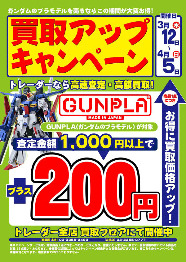 買取アップ　ガンプラ